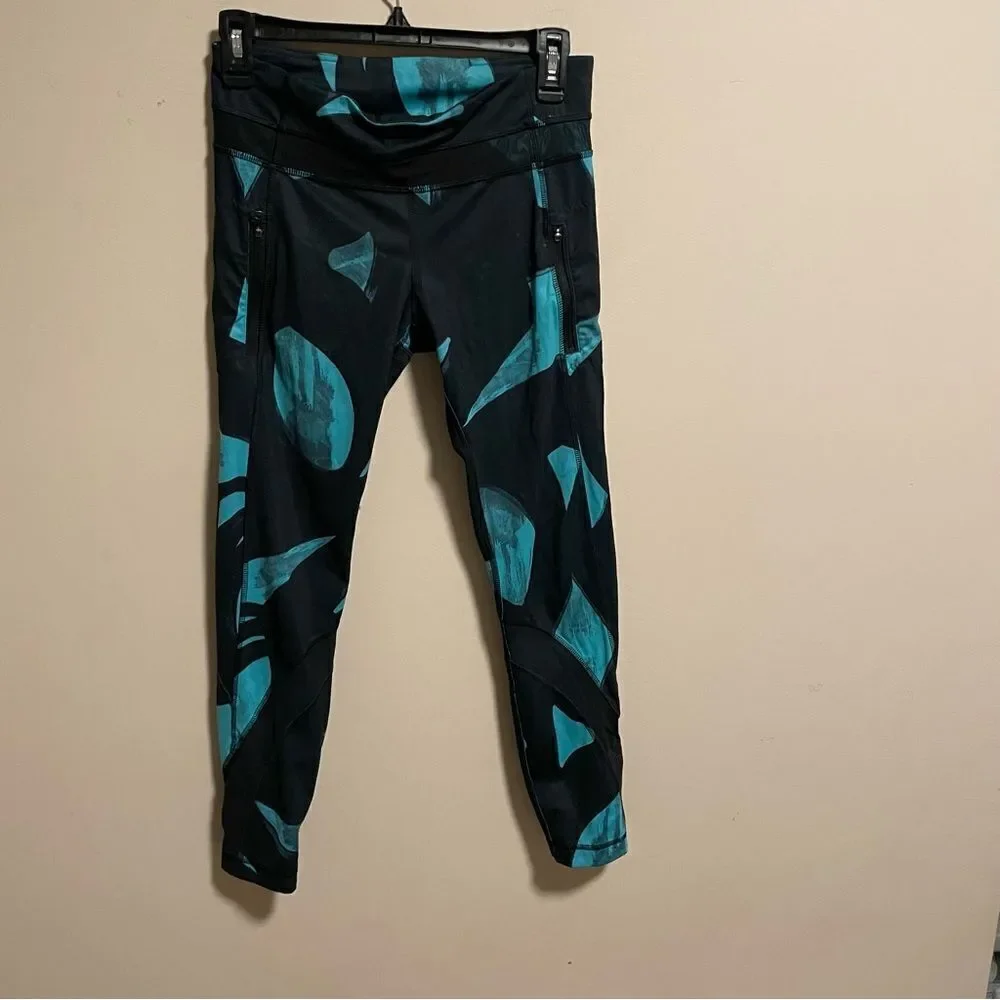 Lululemon Inspire Tight II *Full-On Luxtreme (Mesh) Stroke Peacock Blue- Size 6